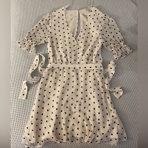 TALULAH Cream and Black Polka Dot Mini Dress